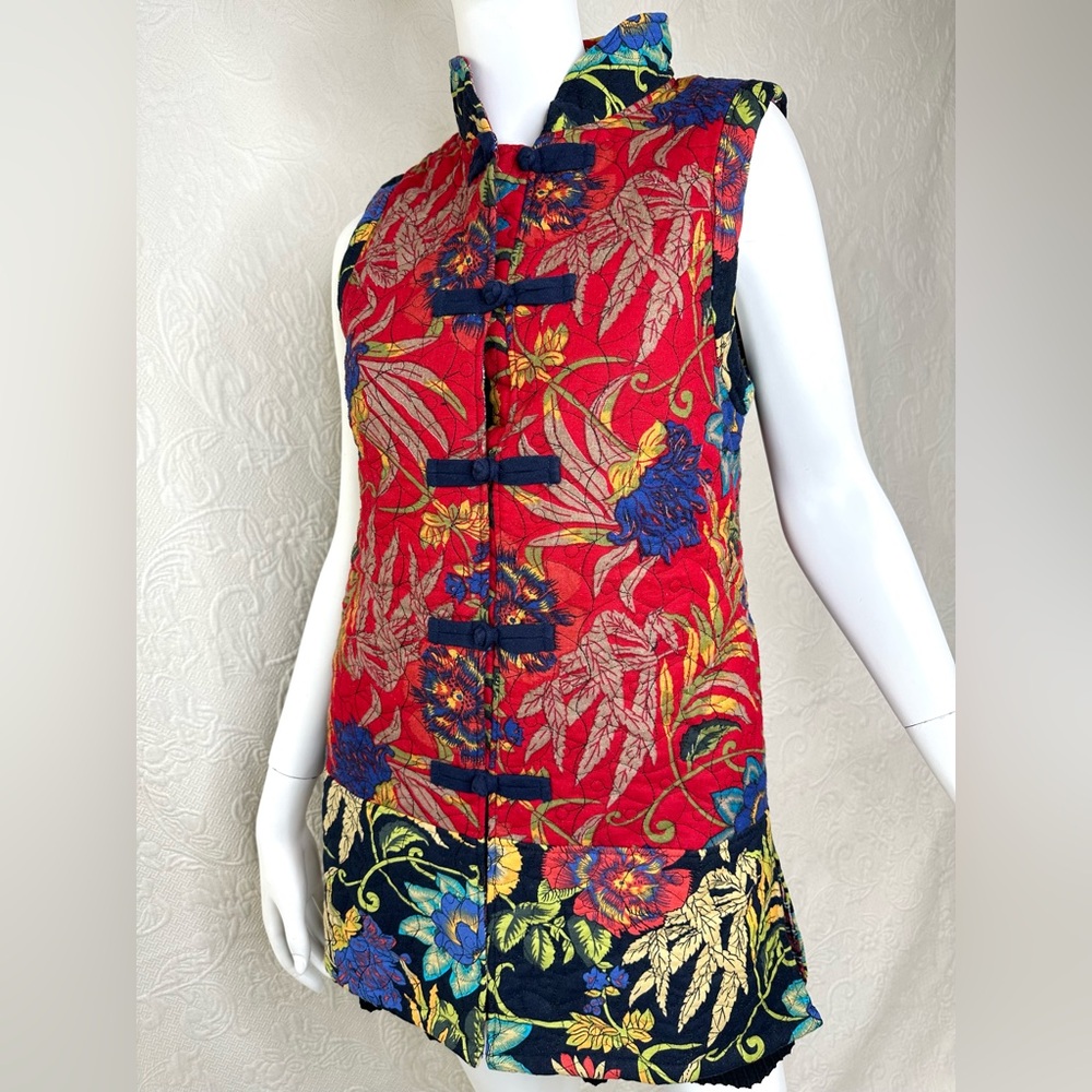 Ke Ke Quilted Linen Long Colorful Vest - Picture 6 of 16